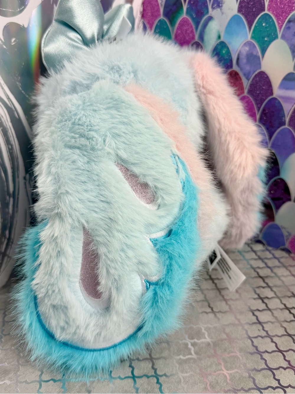 Nommi Solace 🩵 Fantasy World Blue Pink Bunny Butterfly Bag Charm Keychain Plush - Picture 8 of 12